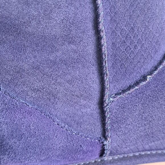 UGG Classic Mini Exotic Scales Marine Navy Blue Women 6 Suede Snow Boots Short - Picture 10 of 12